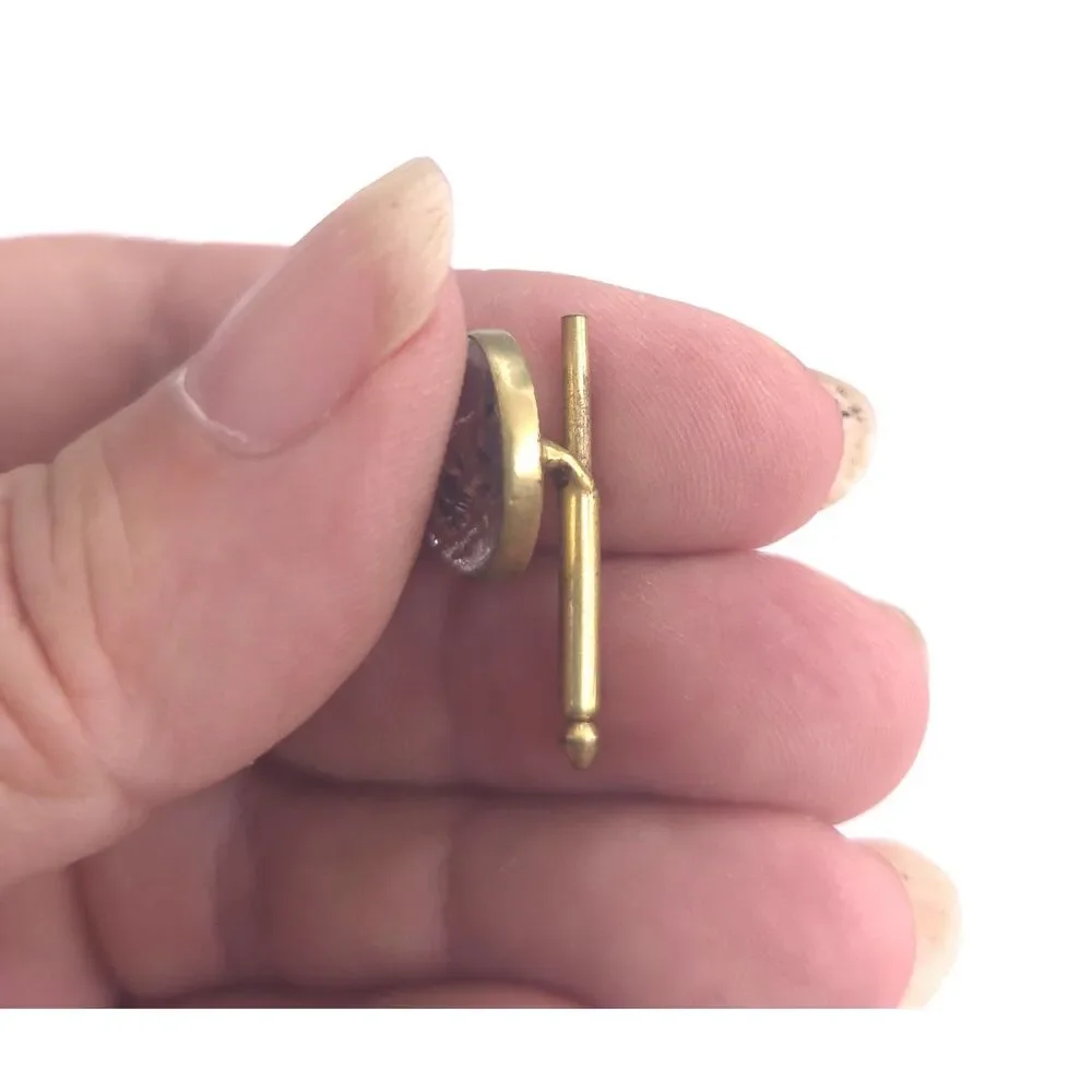 Vintage Scottie Dog Cuff Links Gold Tone Terrier Glass Cabochon Pair